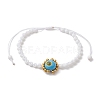 Handmade Lampwork Evil Eye & Glass Seed Beads Braided Bead Bracelets BJEW-MZ00090-3