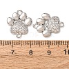 Brass Micro Pave Clear Cubic Zirconia Paw Print Links Connector Charms CU-CBA2907-09P-3