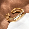 304 Stainless Steel Micro Pave Cubic Zirconia Cuff Rings RJEW-P153-02G-2
