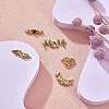 5Pcs 5 Styles Mother's Day Brass Micro Pave Colorful Cubic Zirconia Connector Charms ZIRC-SZ0004-58-3