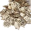 10Pcs Hollow Unfinished Wood Owl Shaped Cutouts WOCR-PW0003-08-1