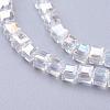 Electroplate Glass Beads Strands EGLA-D018-4x4mm-01-3