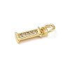 Brass Micro Pave Cubic Zirconia Charms KK-I382-03G-I-2