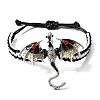 Pterosaur Alloy Enamel & Rhinestones Link Bracelets BJEW-A165-01B-4