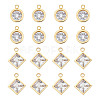 Unicraftale 16Pcs 4 Style 304 Stainless Steel Rhinestone Charms STAS-UN0055-94-1