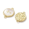 Rack Plating Brass Pave Shell Connector Charms X-KK-Z036-08G-2