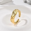 Textured 304 Stainless Steel Open Cuff Rings RJEW-R014-03G-03-1