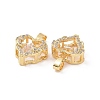 Brass Micro Pave Clear Cubic Zirconia Charms KK-E068-VC283-3