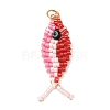 Glass Seed Beads Pendants PALLOY-MZ00908-2