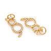 Brass Micro Pave Cubic Zirconia Charms ZIRC-G169-01G-2