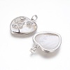 Natural White Shell Mother of Pearl Shell Pendants SSHEL-L008-70P-3