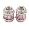 Rack Plating Brass Micro Pave Cubic Zirconia European Beads KK-F089-31P-02-1