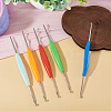 5Pcs 5 Colors Iron Crochet Hooks TOOL-TADJ0001-02-3