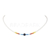 Glass Seed Beaded Necklace & Braided Beaded Bracelet SJEW-JS01283-01-3