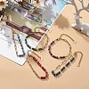 Natural Imperial Jasper(Dyed) Bamboo Joint Beaded Bracelet with Golden 304 Stainless Steel Chains for Women BJEW-JB09028-6