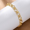 Brass Ring Link Chain Bracelets for Women Men BJEW-K273-05G-2