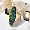 Resin Horse Eye Finger Rings RJEW-R006-01G-02-2
