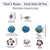 SUNNYCLUE 60Pcs 3 Style Handmade Polymer Clay Links Connectors FIND-SC0001-85-2