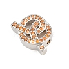 Brass Micro Pave Orange Cubic Zirconia Beads CU-CBAD306-22P-2