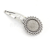 Alloy Snap Hair Clip with Blank Round Trays PW-WG38295-05-1