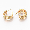 Brass Half Hoop Earrings KK-R117-019-NF-2