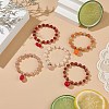 Natural Gemstone Round Beads Beaded Bracelets BJEW-JB09051-2