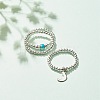 3Pcs 3 Style Natural White Jade & Synthetic Hematite Beaded Stretch Rings Set with Crescent Moon Charm RJEW-JR00469-01-2