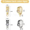 8pcs 2 Colors Brass Micro Pave Cubic Zirconia Donut Bails KK-HS0001-03-2