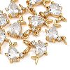 SHEGRACE Brass Micro Pave Clear Cubic Zirconia Charms XGRQ2O026-420G-1