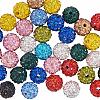 1 Pack of 12 Color Polymer Clay Rhinestone Pave Disco Ball Beads Sets 10mm Diameter with Individual Boxes RB-PH0004-01-5