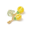 Glass Seed Beaded Berries & Leaf Pendants PALLOY-MZ01114-5