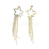 Clear Cubic Zirconia & Crystal Rhinestone Long Dangle Stud Earrings EJEW-C037-06A-LG-2