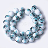 Printed & Spray Painted Glass Beads GLAA-S047-01D-2