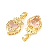 Brass Glass Pendants kk-P343-09D-G-2