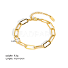 Simple 304 Stainless Steel Paperclip Chains Bracelets for Summer Beach PM6439-9-5