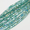 Electroplate Glass Beads Strands X-EGLA-D018-8x8mm-53-1