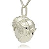Silver Color Plated Brass Hollow Heart Cage Pendants KK-J241-06S-2