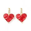 Brass Micro Pave Cubic Zirconia Charms KK-L208-03G-01-2