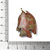 Natural Unakite Carved Pendants G-G460-01G-03-3