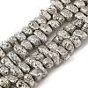 Electroplated Natural Lava Rock Beads Strands G-L606-D02-01C-1