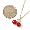 Cherry Lampwork Pendant Necklaces & Heart Link Bracelets Sets SJEW-JS01299-5