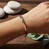 7 Chakras Synthetic Turquoise & Natural Lapis Lazuli & Carnelian Round Beads Double Layers Bracelets CC9331-1-1