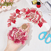 2Pcs 2 Style Peony Polyester Embroidery Sew on Clothing Patches PATC-NB0001-11D-3