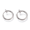 304 Stainless Steel Retractable Clip-on Hoop Earrings X-STAS-O135-01E-1