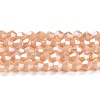 Opaque Solid Color Electroplate Glass Beads Strands EGLA-A039-P4mm-B06-1