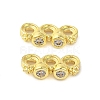 Rack Plating Brass Pave Clear Cubic Zirconia Spacer Bars KK-B088-11B-G-1