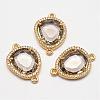 Rack Plating Brass Micro Pave Cubic Zirconia Links ZIRC-P041-10-G02-RS-2