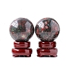 Natural Rhodonite Crystal Ball Display Decorations PW-WG27983-02-5