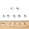 Mix Numbers White Flat Round Acrylic Beads X-PB9111-6