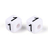 Opaque Acrylic European Large Hole Beads SACR-N020-01B-02-3